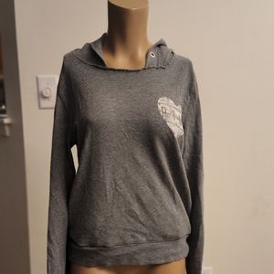 Thin gray hoodie brand: pink size: xs